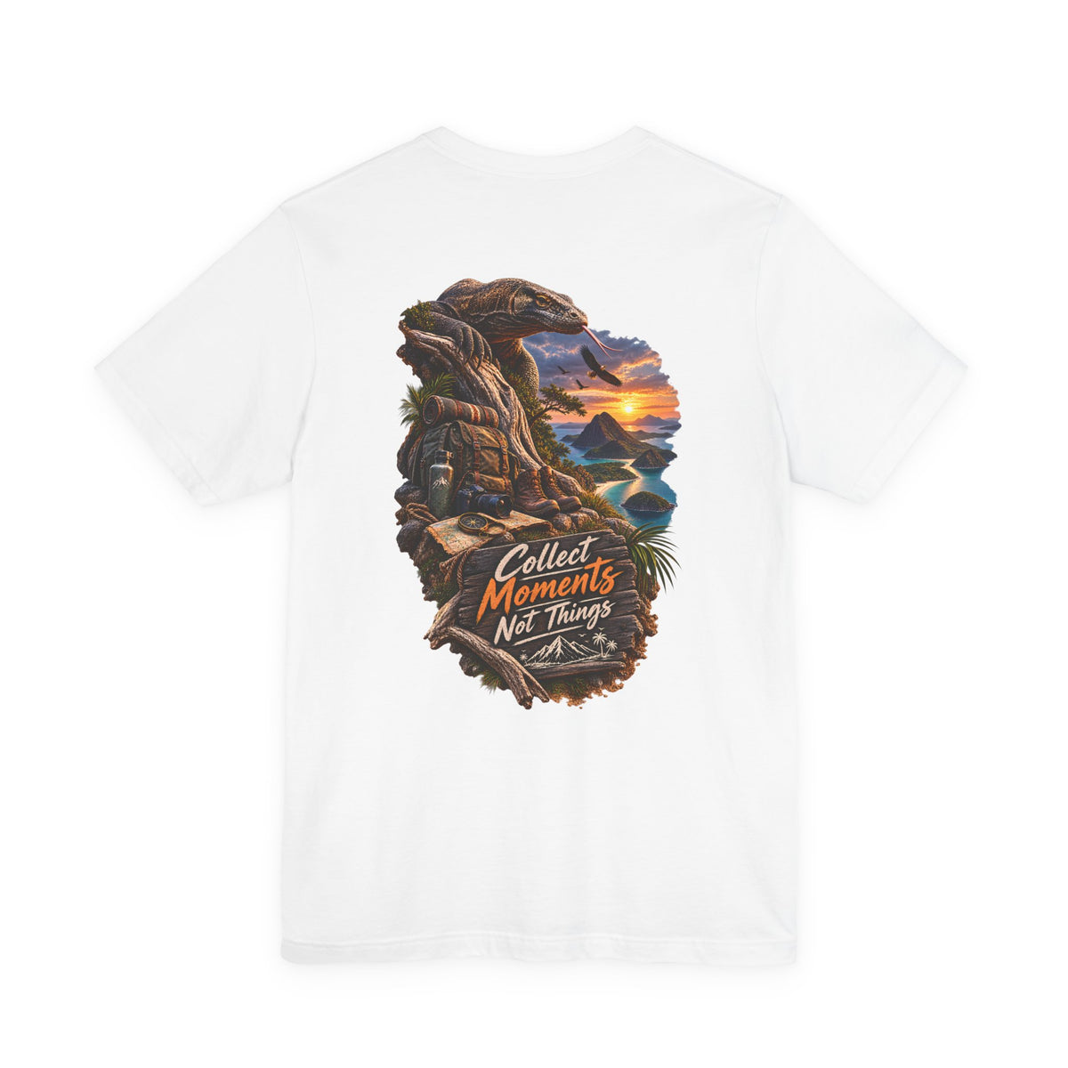 Collect Moments Not Things T‑Shirt — Adventure Sunset Landscape Tee