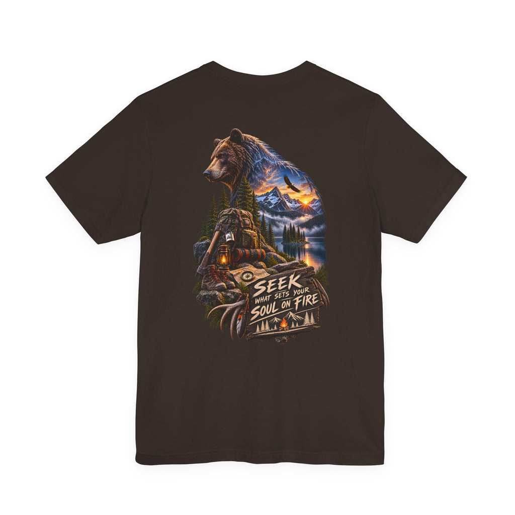 Bear Wilderness Tee — "Seek with the Soul on Fire" Outdoor Adventure T-Shirt