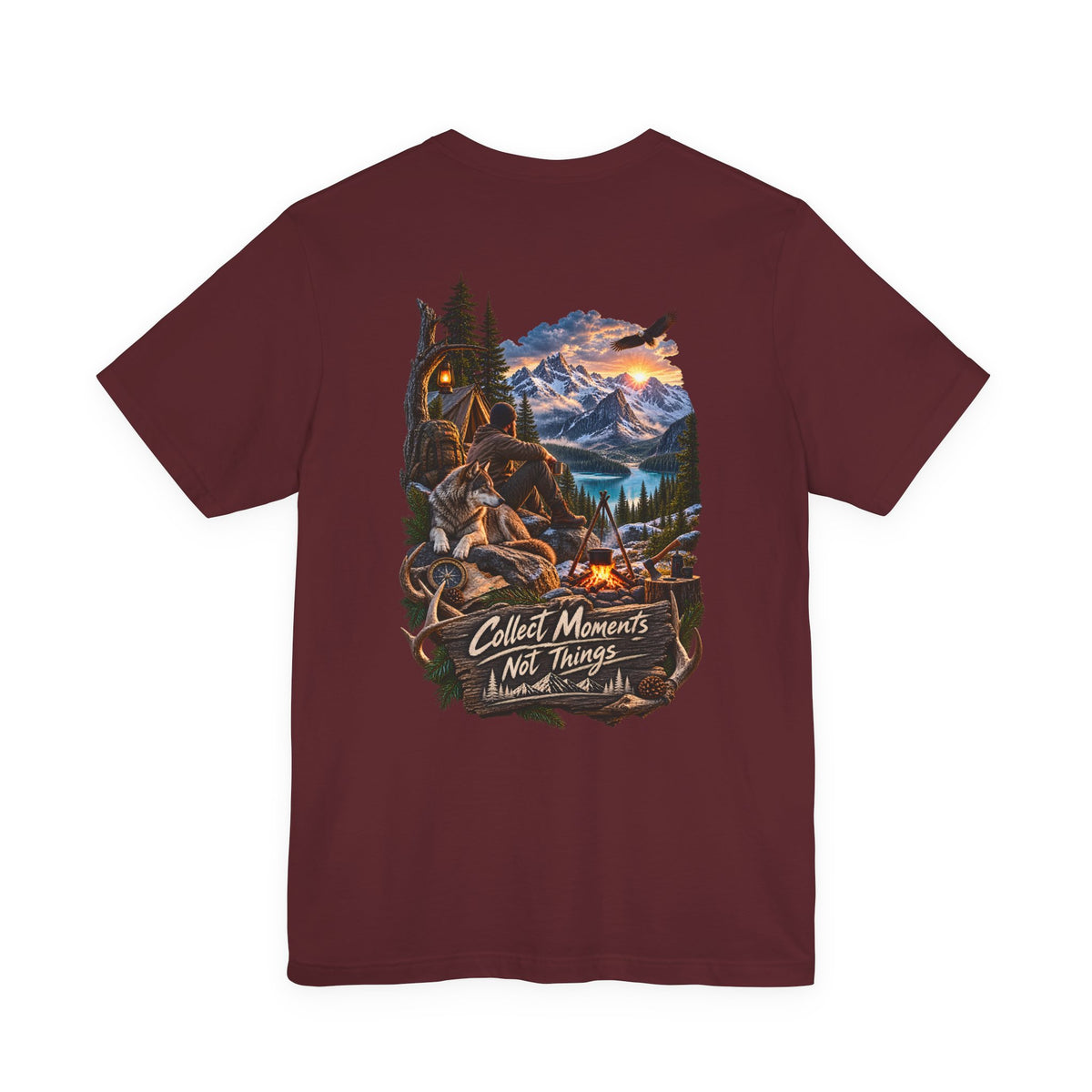 Adventure T-Shirt — "Collect Moments Not Things" Backprint