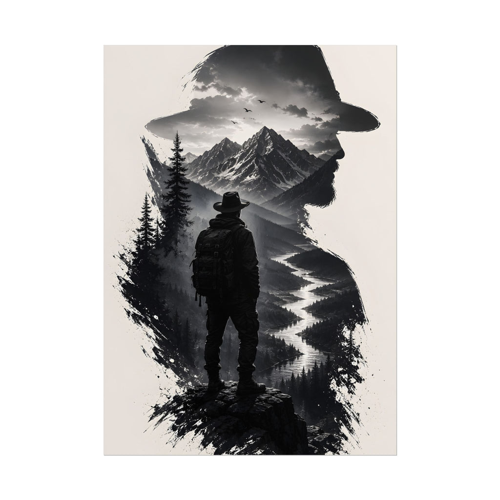 Affiche encadrée silhouette aventure