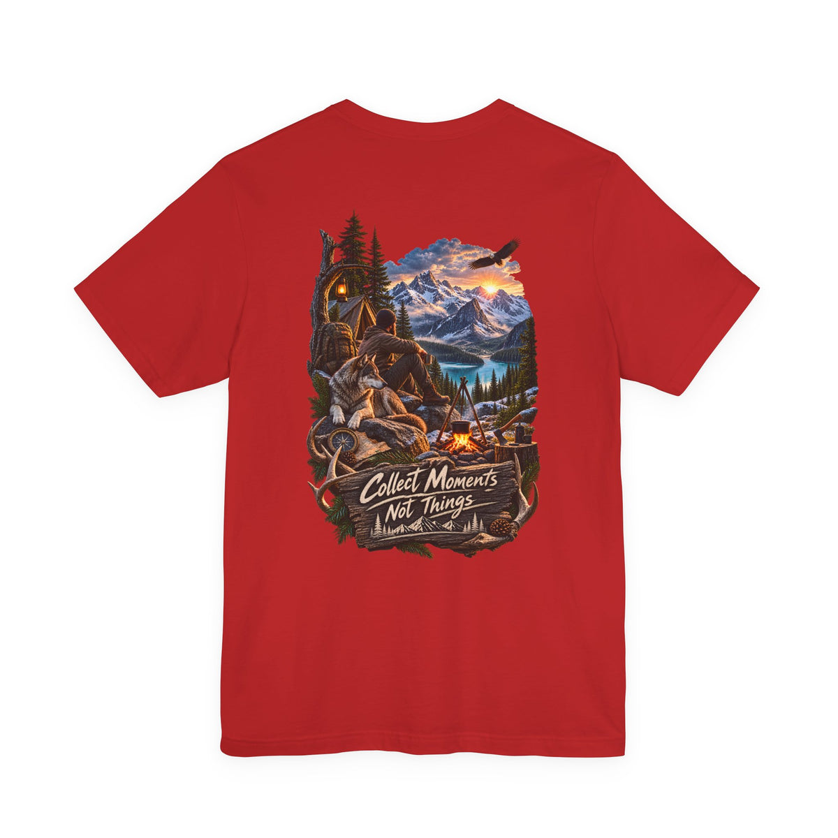 Adventure T-Shirt — "Collect Moments Not Things" Backprint