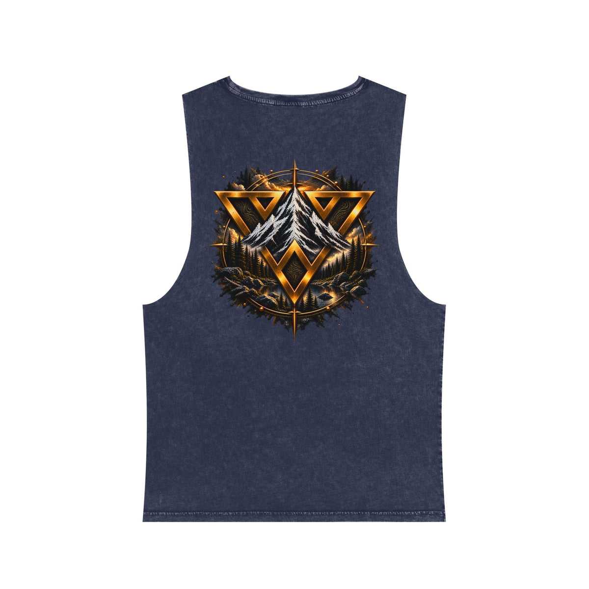 Wild Vecman logo - Compass Tank Top — Vintage Stonewash Adventure Graphic