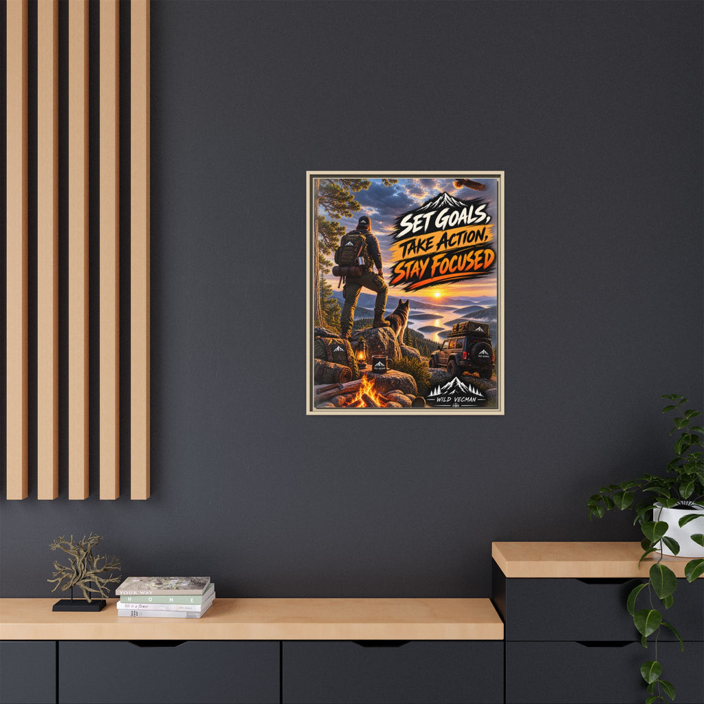 Motivational Adventure Canvas — “Set Goals, Take Action, Stay Focused”