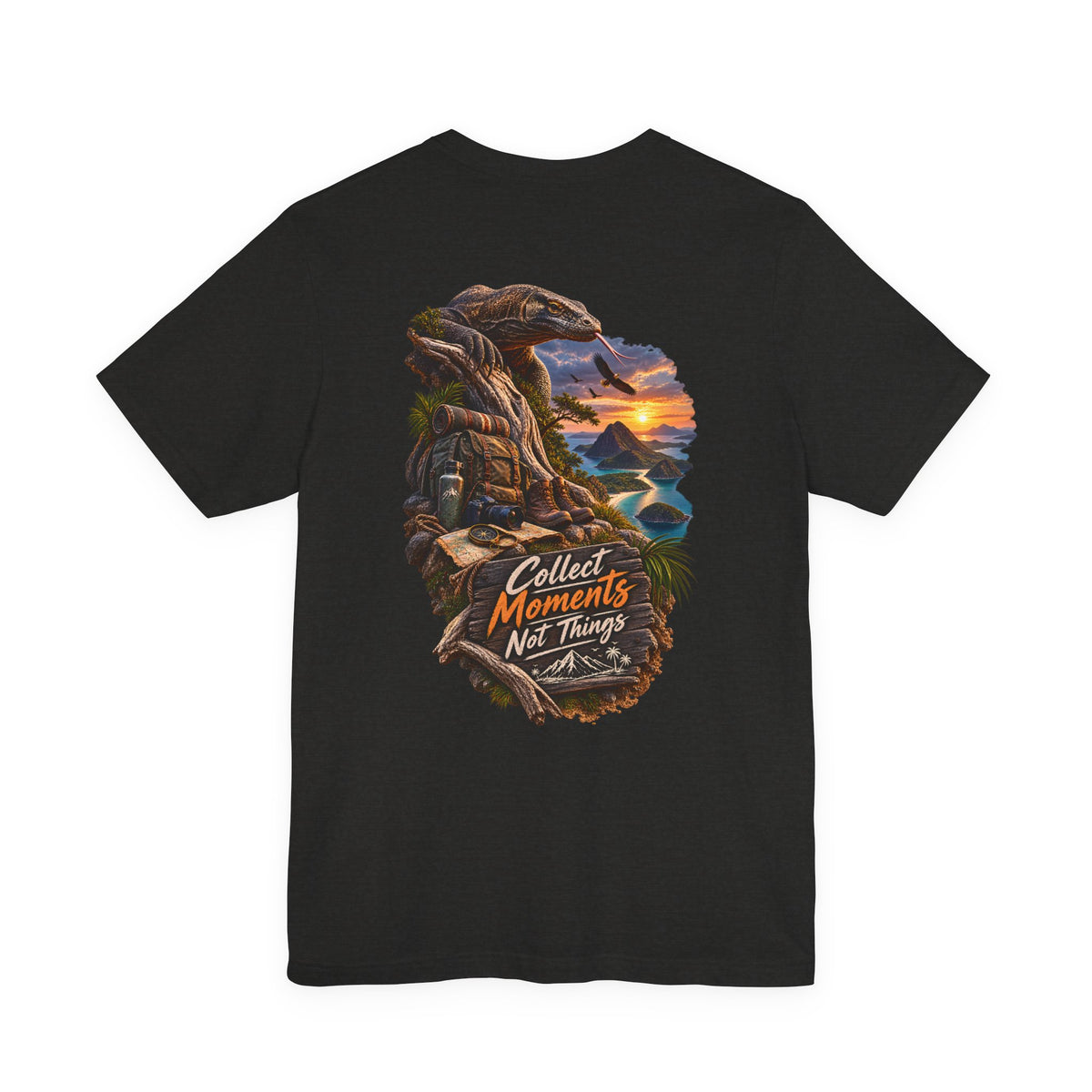 Collect Moments Not Things T‑Shirt — Adventure Sunset Landscape Tee
