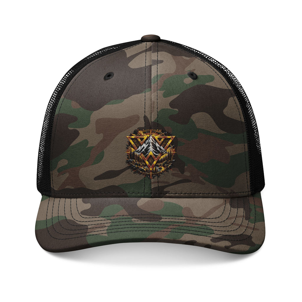Camo Trucker Hat — Embroidered Outdoor WiLD VecMan Cap