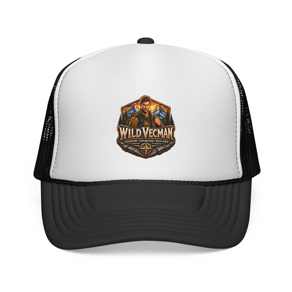 Wild Vecman Trucker Cap — Retro Outdoor Adventure Mesh Hat