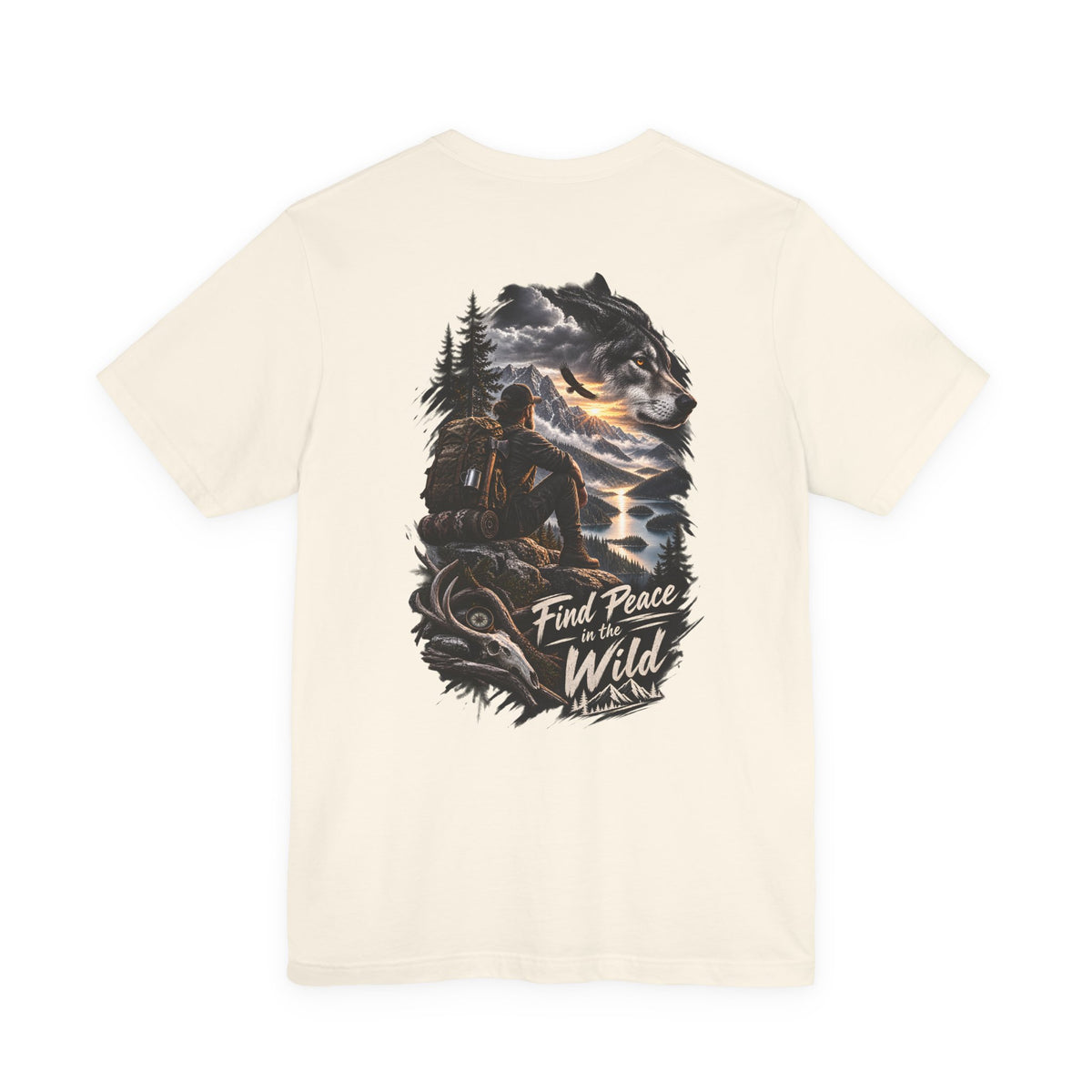 Adventure Tee — "Find Peace in the Wild" Hiking Graphic T-Shirt