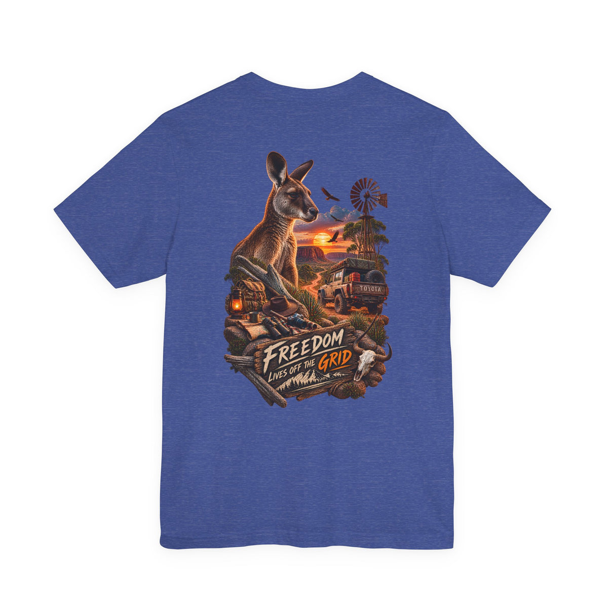 Freedom Down Under Kangaroo T-Shirt — Australia Sunset Wildlife Graphic Tee
