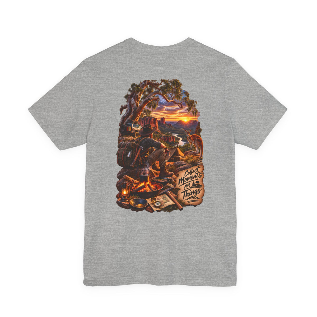 Adventure Campfire Tee — "Collect Memories Not Things" Graphic T-Shirt