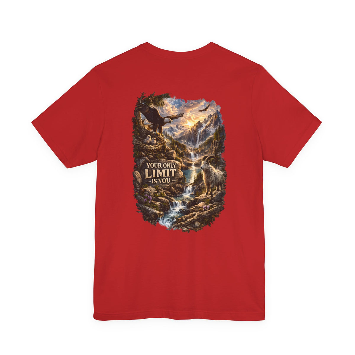Inspirational Eagle Nature Tee - "Your Only Limit is You" Back Print