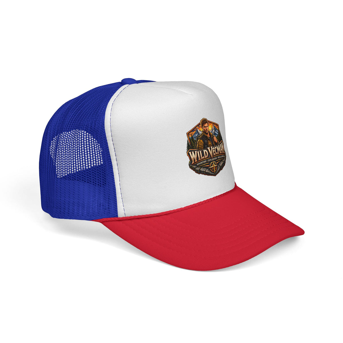 Wild Vecman Trucker Cap — Retro Outdoor Adventure Mesh Hat