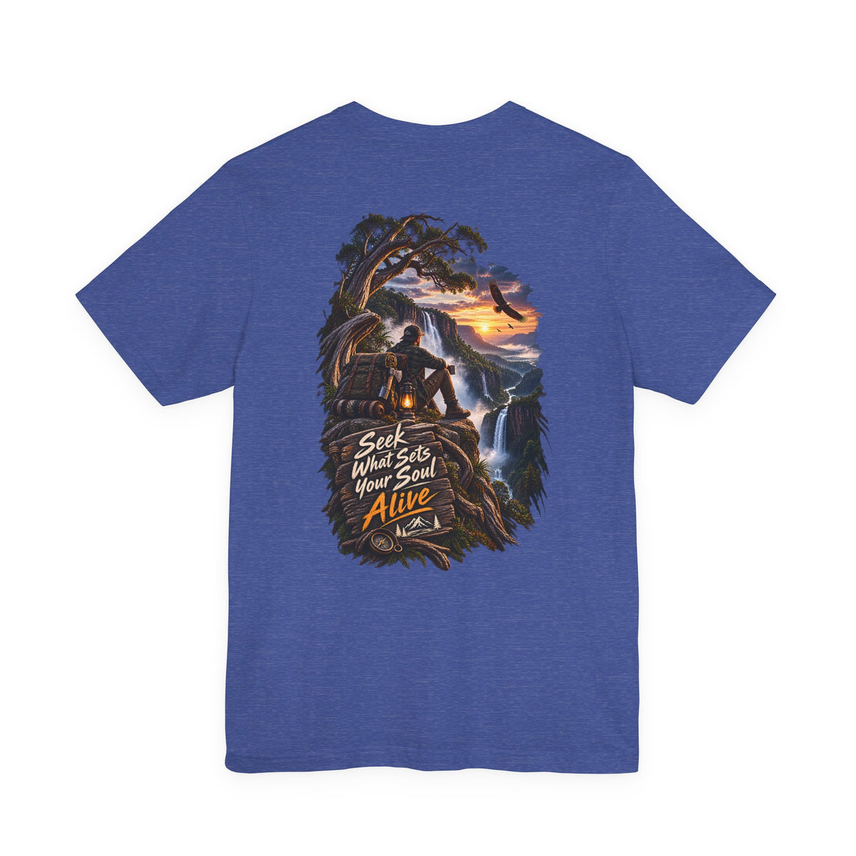 Adventure Graphic Tee — "Seek What Sets Your Soul Alive" Nature Hiking T‑Shirt