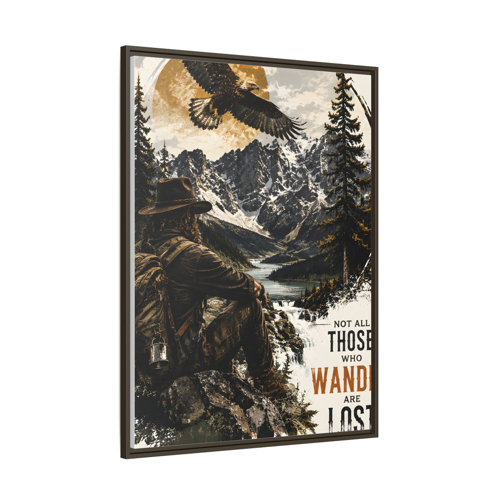 Wander Not Lost Eagle Mountain Canvas Print — Framed Matte Wall Art