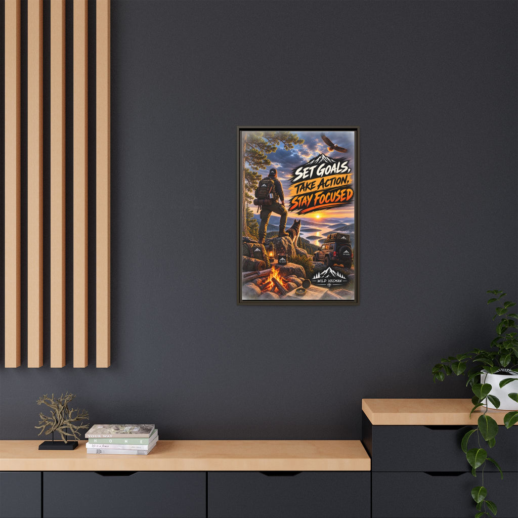 Motivational Adventure Canvas — “Set Goals, Take Action, Stay Focused”