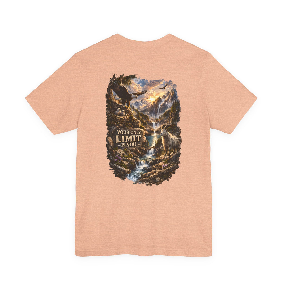Inspirational Eagle Nature Tee - "Your Only Limit is You" Back Print