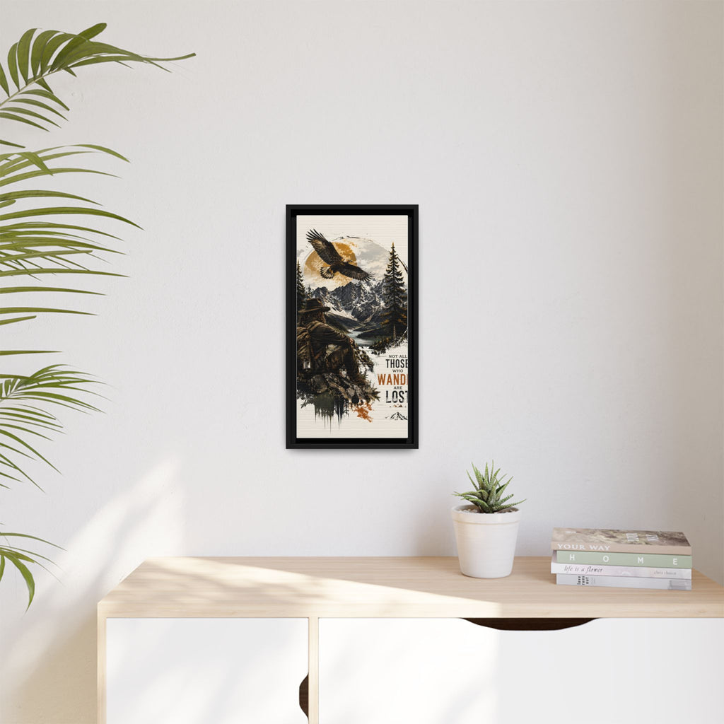 Wander Not Lost Eagle Mountain Canvas Print — Framed Matte Wall Art