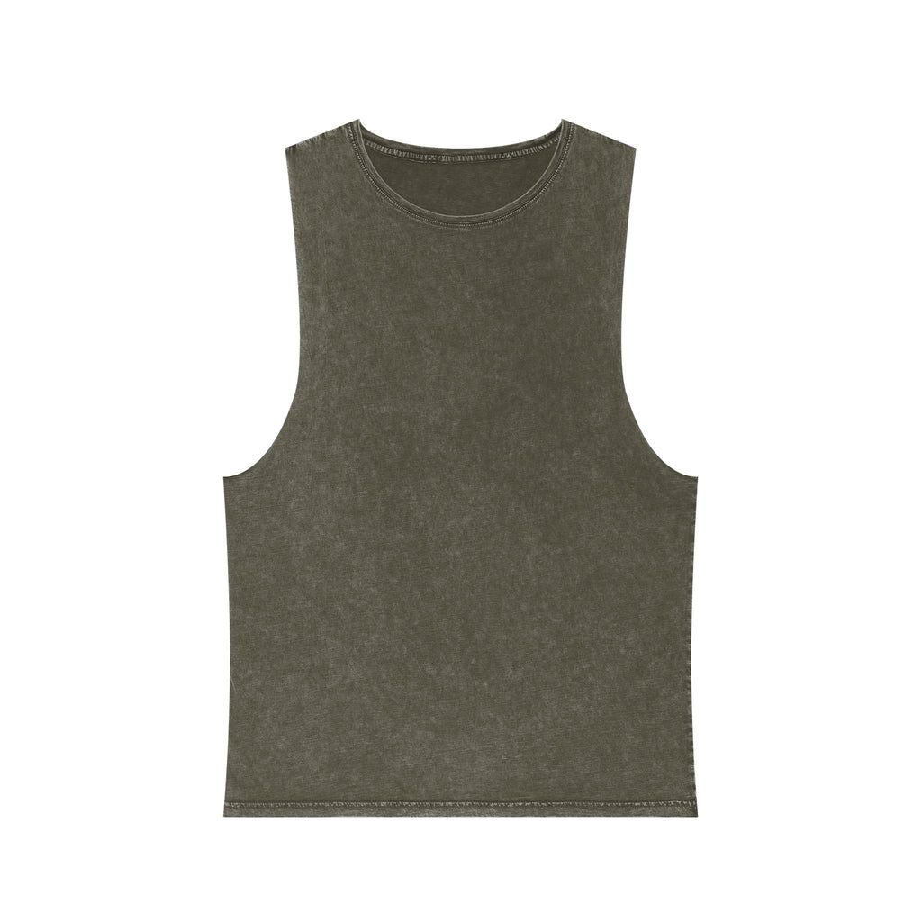 Wild Vecman logo - Compass Tank Top — Vintage Stonewash Adventure Graphic