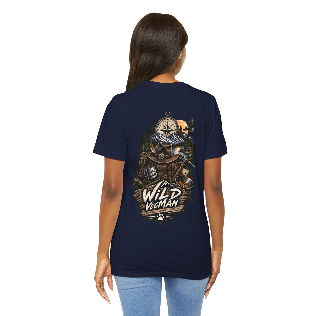 Wild Vegman Adventure T-Shirt — Outdoorsy Compass & Forest Graphic Tee