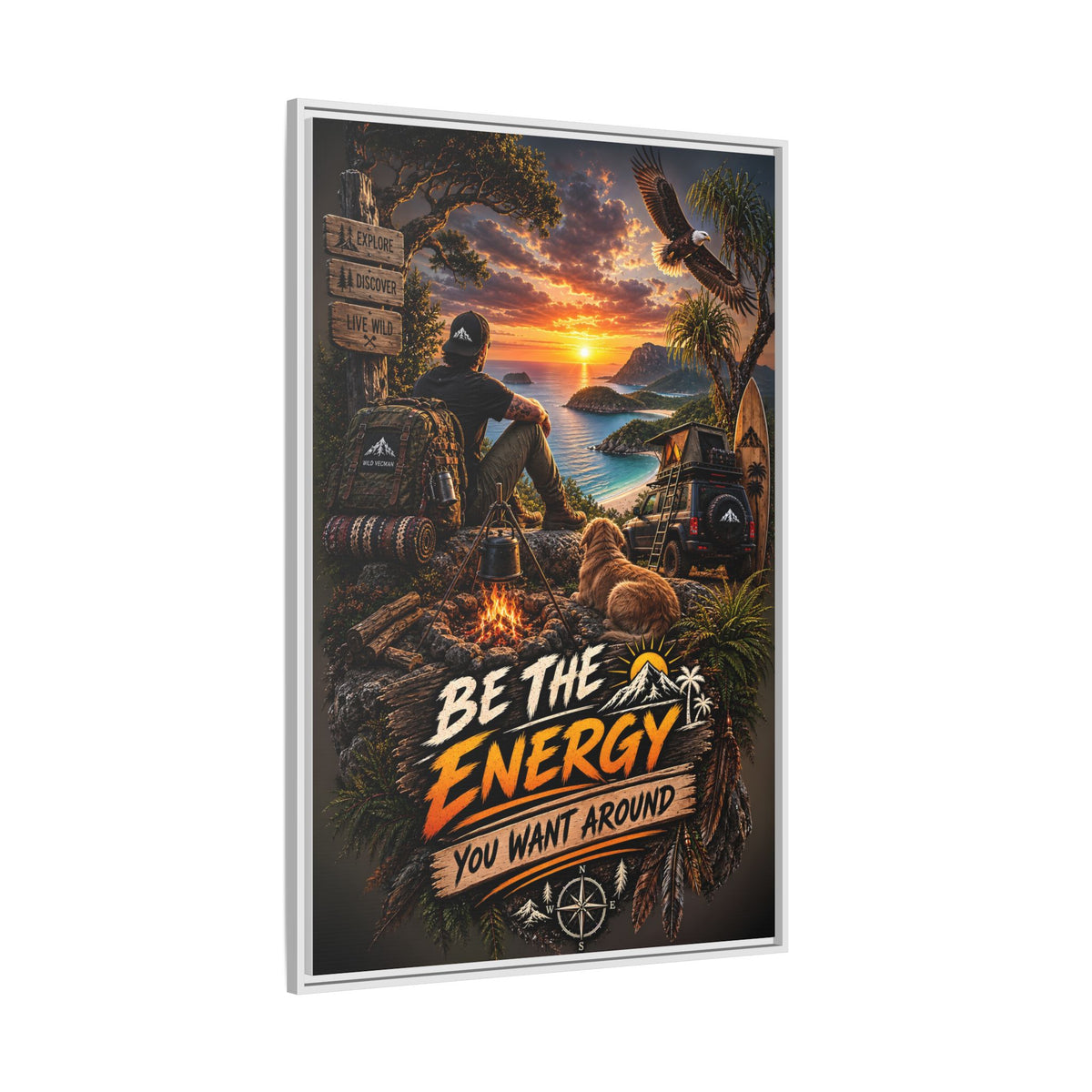 Be The Energy You Want Around - Framed Matte Canvas Wall Art