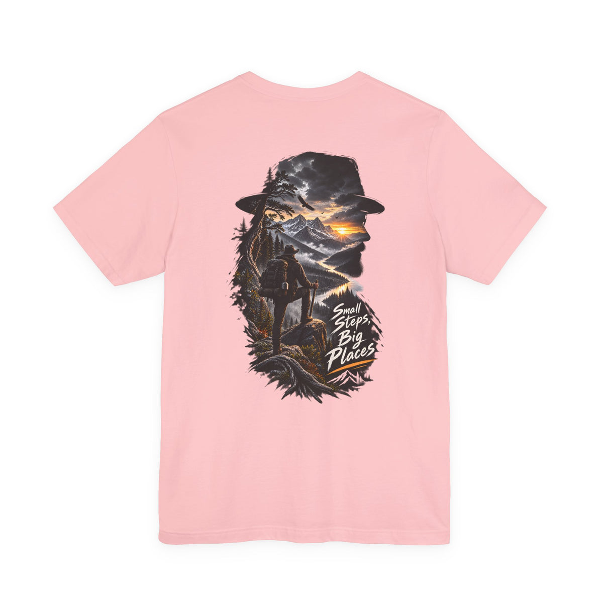 Adventure Hiker Tee — 'Small Steps, Big Places' Mountain Silhouette