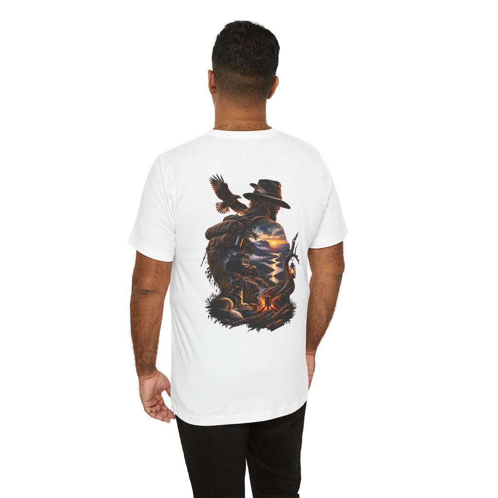 T-shirt Western Campfire — Motif silhouette de cow-boy au coucher du soleil