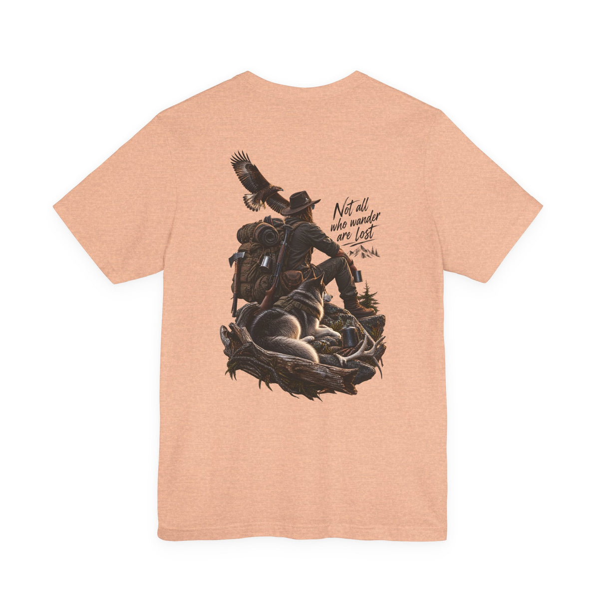 Western Adventure Graphic Tee — "Not all who wander are lost" Back Print