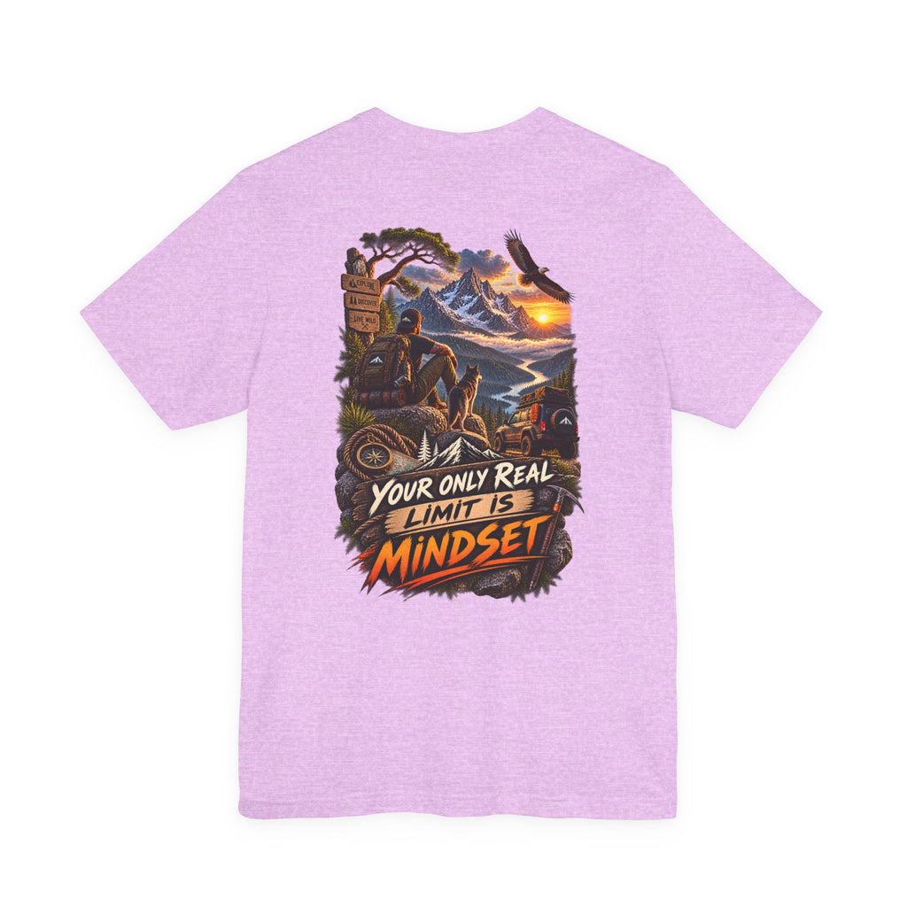 T-shirt graphique Mindset Adventure — T-shirt de motivation « Votre seule vraie limite est votre état d'esprit » avec motif de montagne