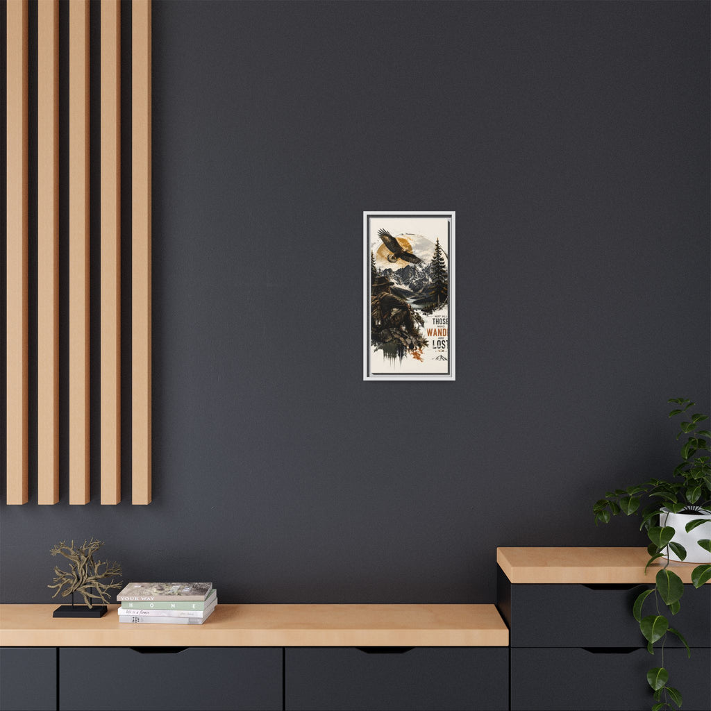 Wander Not Lost Eagle Mountain Canvas Print — Framed Matte Wall Art