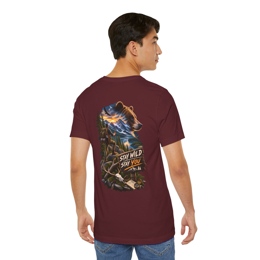 T-shirt graphique ours Stay Wild Stay You — T-shirt d'aventure en plein air