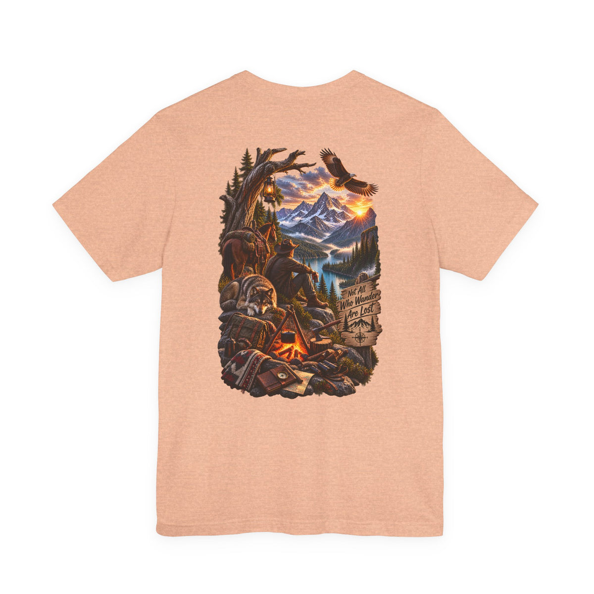 Camping Adventure T-Shirt — Mountain Campfire Scene