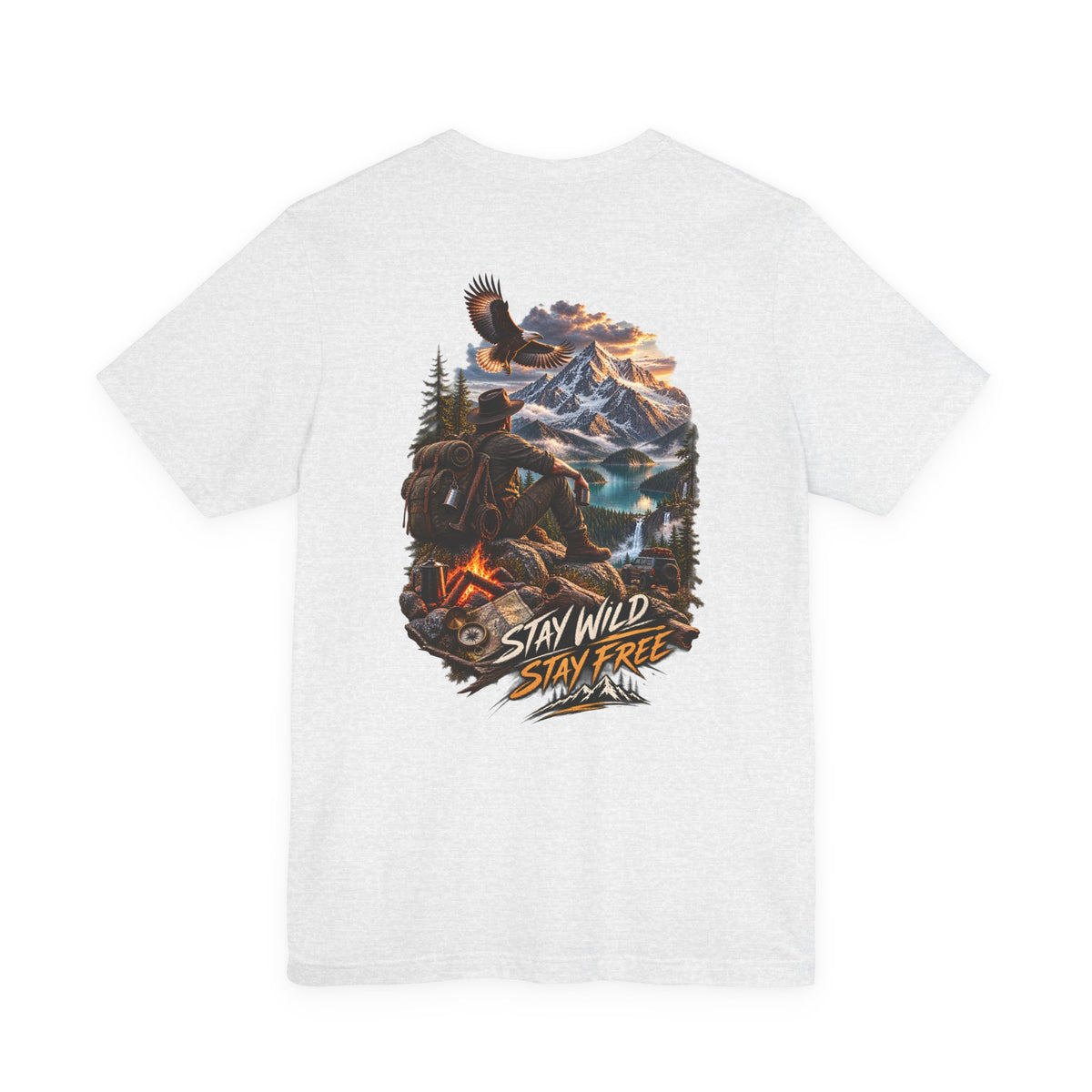 Stay Wild Stay Free Mountain Tee — Adventure Nature Graphic T-Shirt