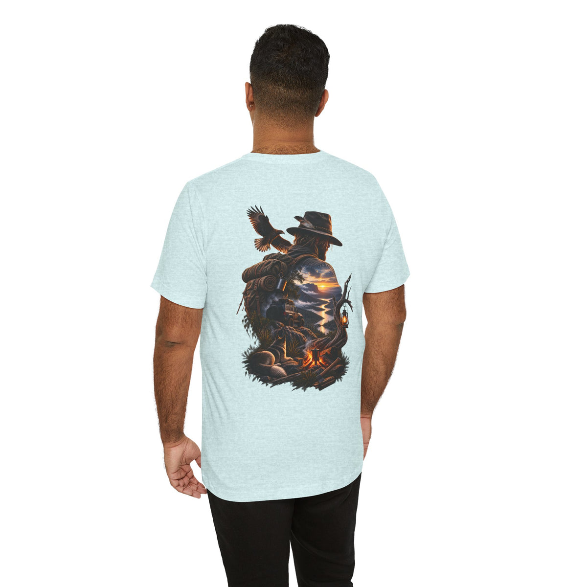 Western Campfire T-Shirt — Cowboy Silhouette Sunset Graphic
