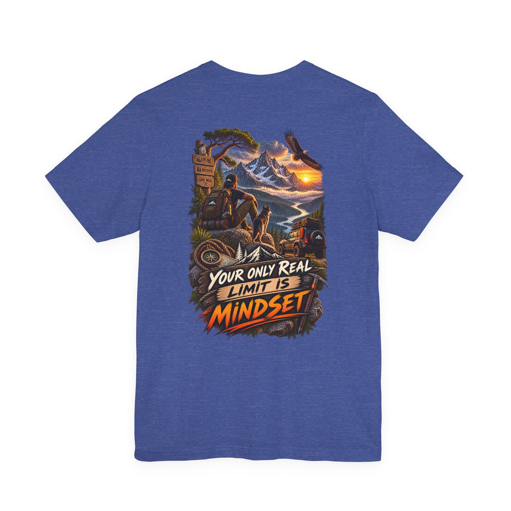 T-shirt graphique Mindset Adventure — T-shirt de motivation « Votre seule vraie limite est votre état d'esprit » avec motif de montagne