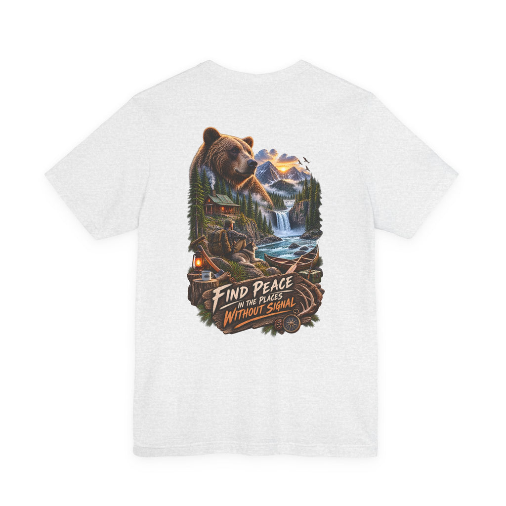 T-shirt Bear Mountain Scenic — « Trouvez la paix là où il n'y a pas de réseau »