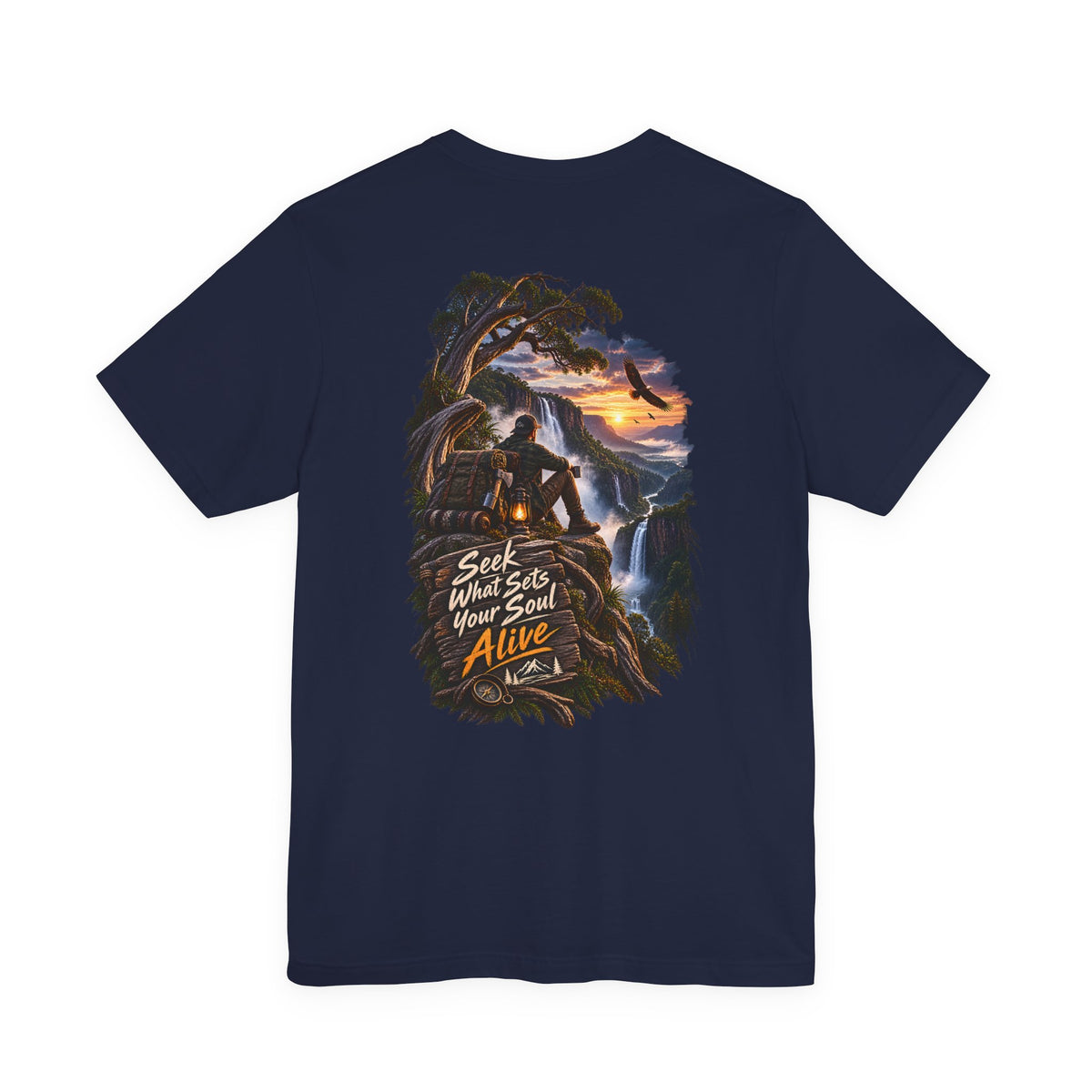 Adventure Graphic Tee — "Seek What Sets Your Soul Alive" Nature Hiking T‑Shirt