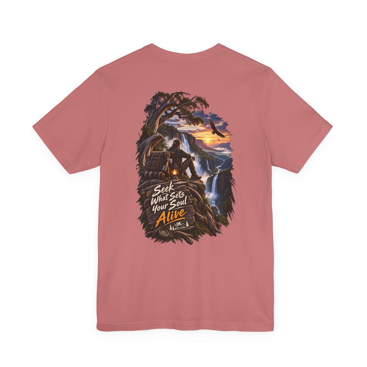 Adventure Graphic Tee — "Seek What Sets Your Soul Alive" Nature Hiking T‑Shirt