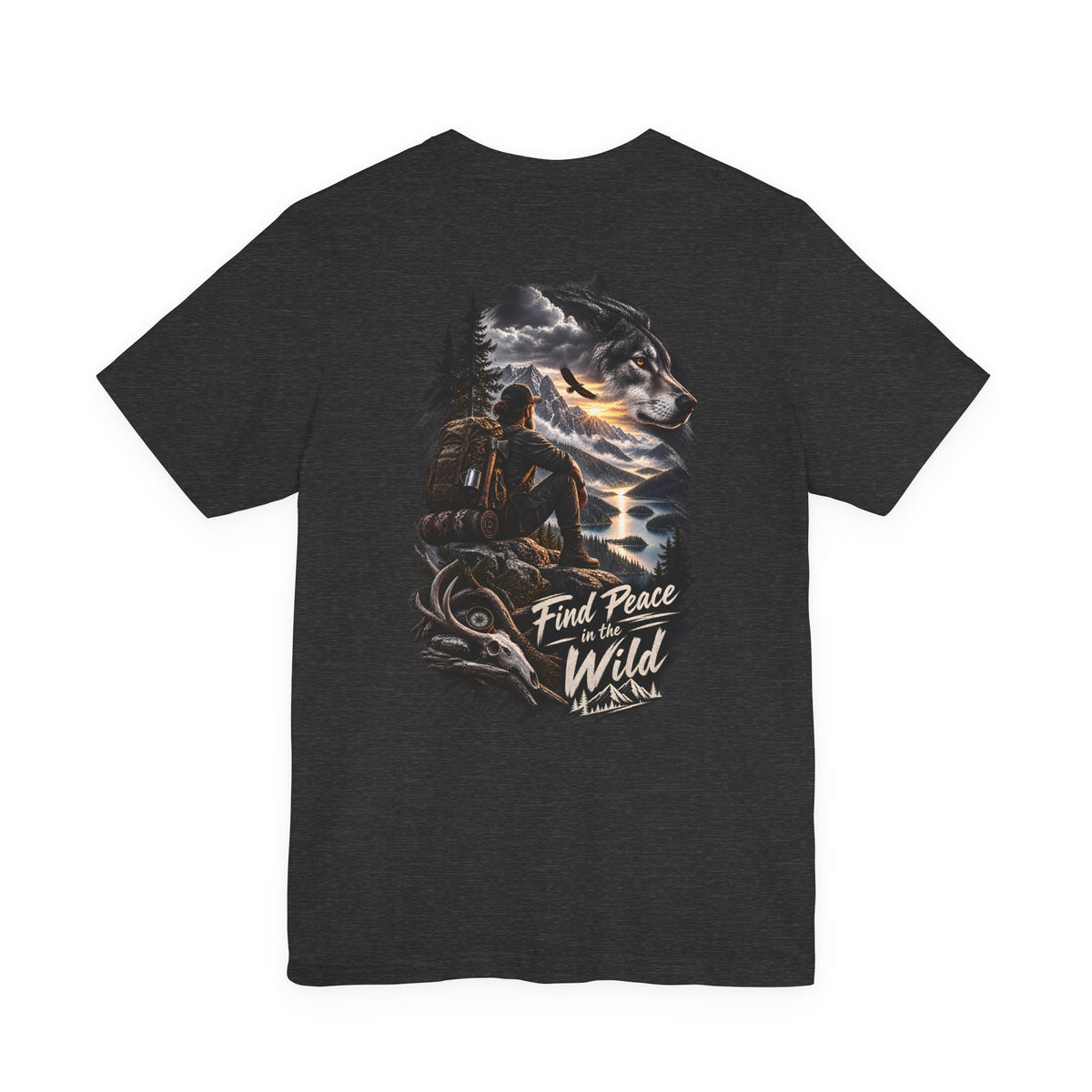 Adventure Tee — "Find Peace in the Wild" Hiking Graphic T-Shirt