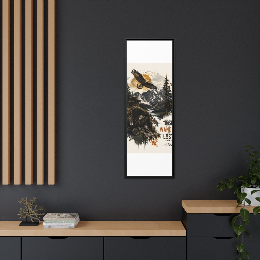 Wander Not Lost Eagle Mountain Canvas Print — Framed Matte Wall Art