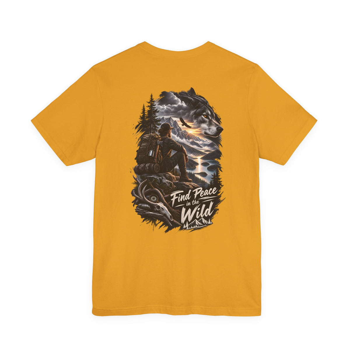 Adventure Tee — "Find Peace in the Wild" Hiking Graphic T-Shirt