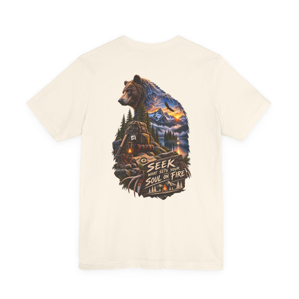 Bear Wilderness Tee — "Seek with the Soul on Fire" Outdoor Adventure T-Shirt