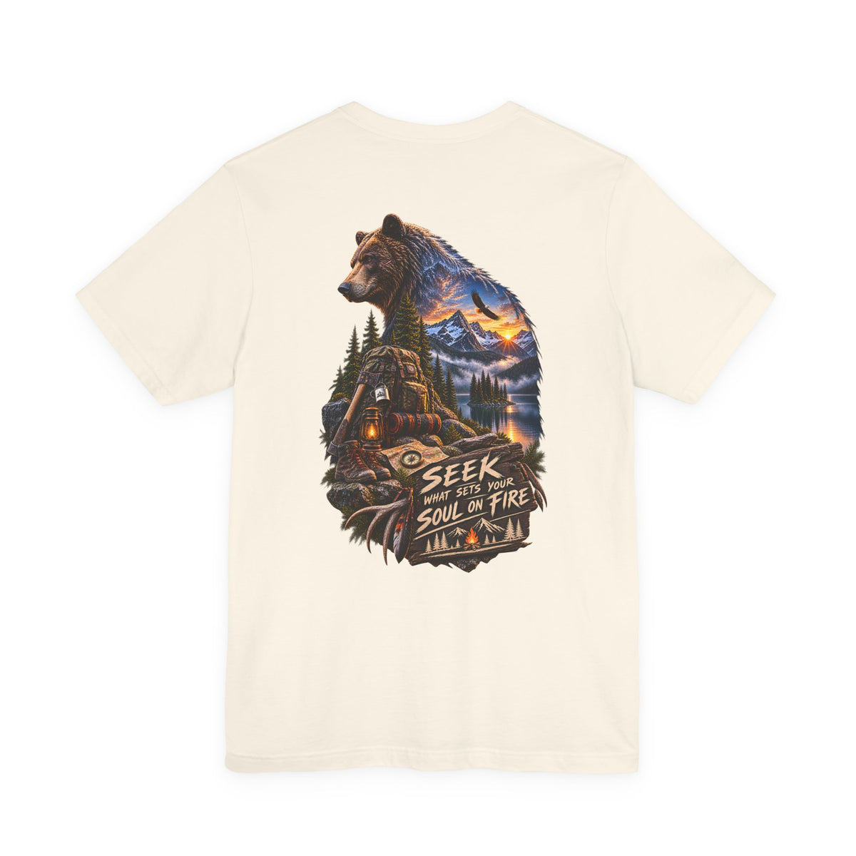 Bear Wilderness Tee — "Seek with the Soul on Fire" Outdoor Adventure T-Shirt