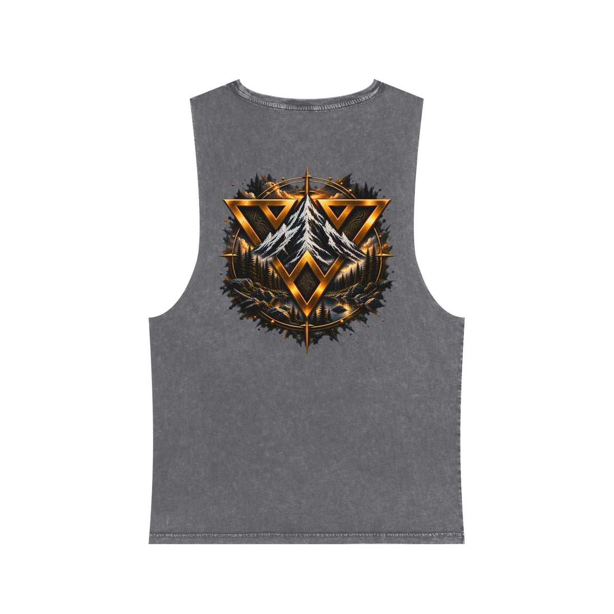 Wild Vecman logo - Compass Tank Top — Vintage Stonewash Adventure Graphic