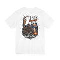 Adventure Campfire T-Shirt — “Life Hits Different Out Here” Graphic Tee