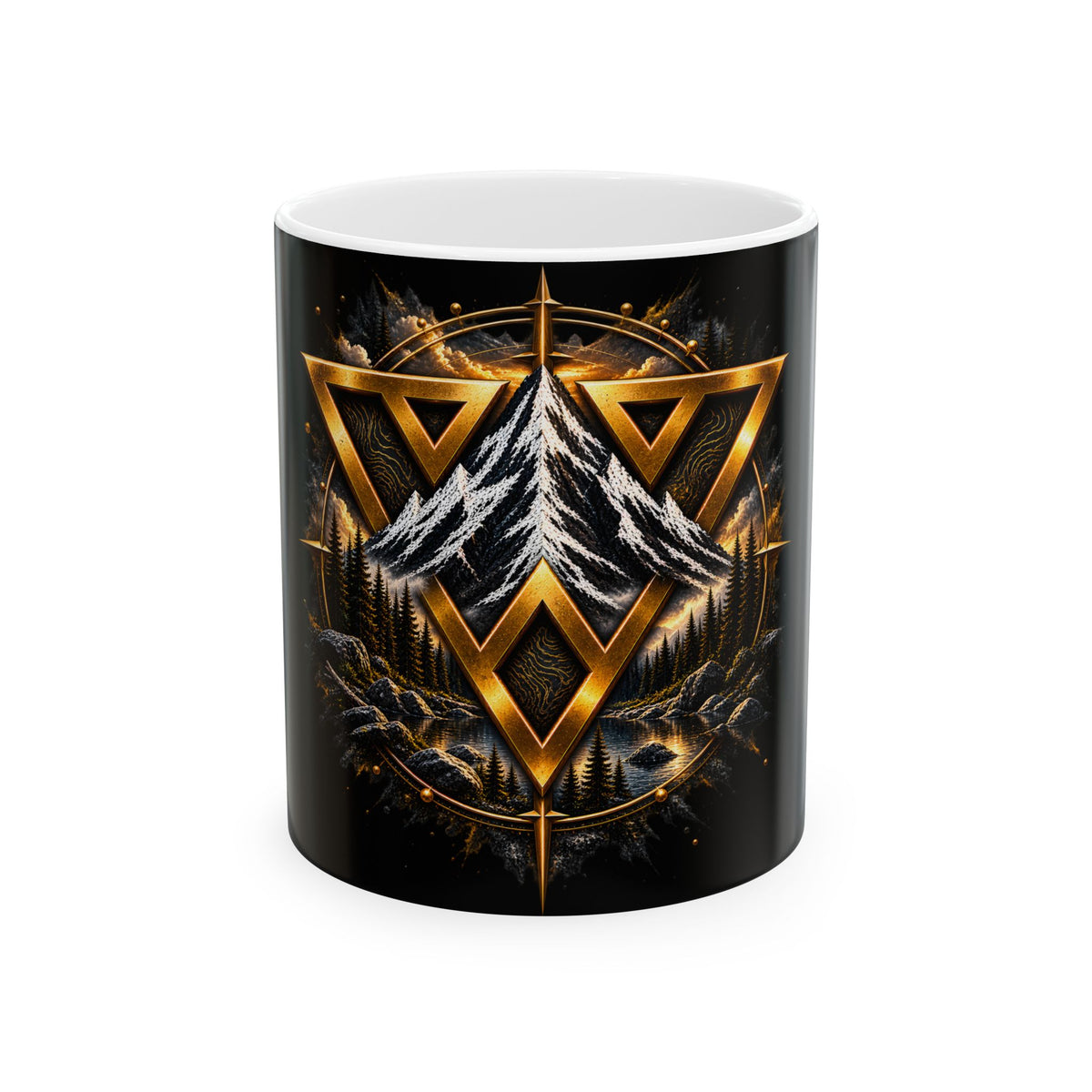 WiLD Vecman Compass Ceramic Mug — Norse Viking Woodland Coffee Cup