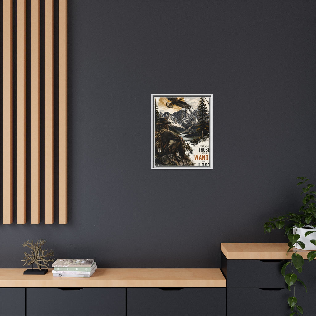 Wander Not Lost Eagle Mountain Canvas Print — Framed Matte Wall Art