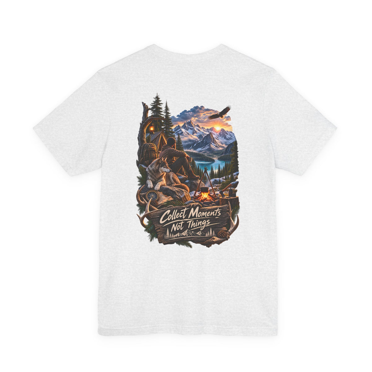 Adventure T-Shirt — "Collect Moments Not Things" Backprint