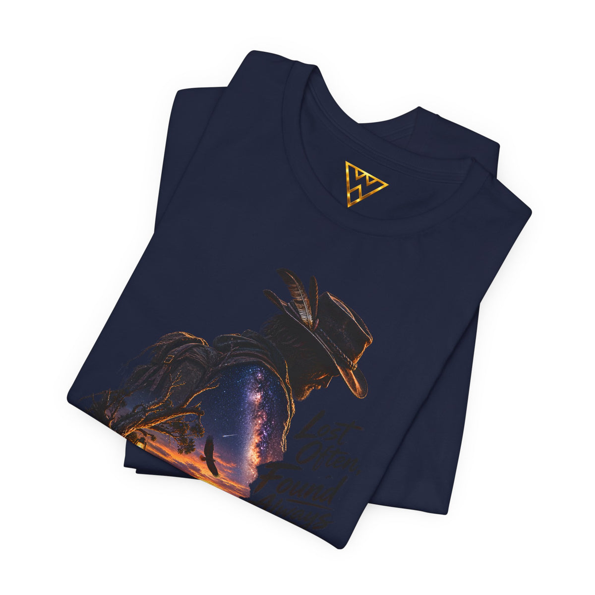 T‑Shirt — Western Sunset Cowboy 'Lost Often, Found Always' Graphic Tee