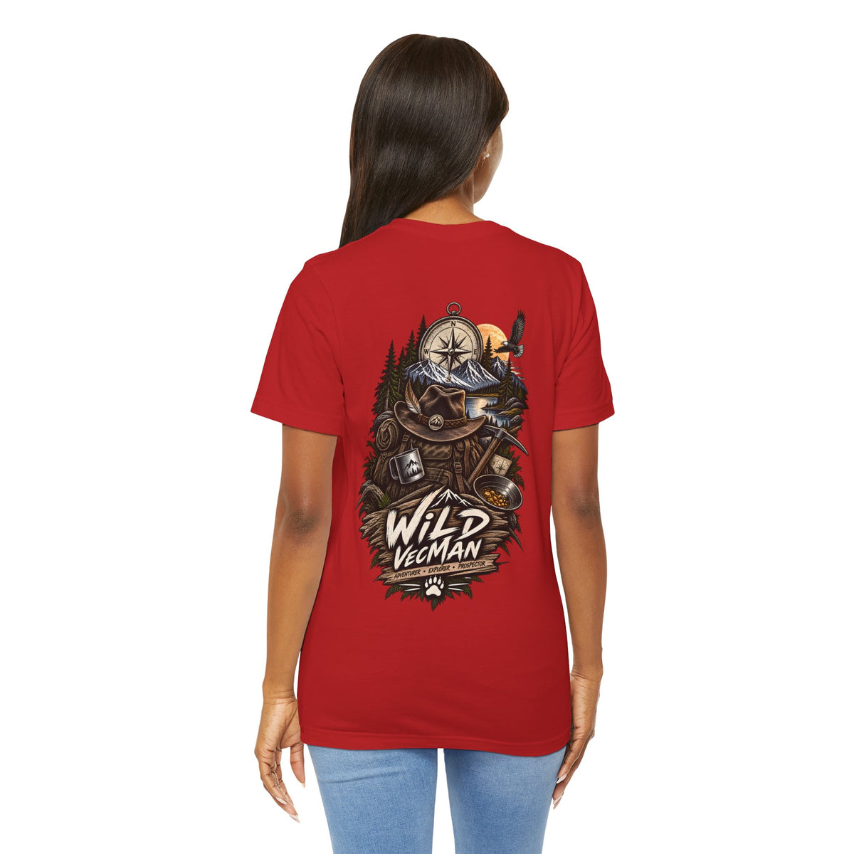Wild Vegman Adventure T-Shirt — Outdoorsy Compass & Forest Graphic Tee