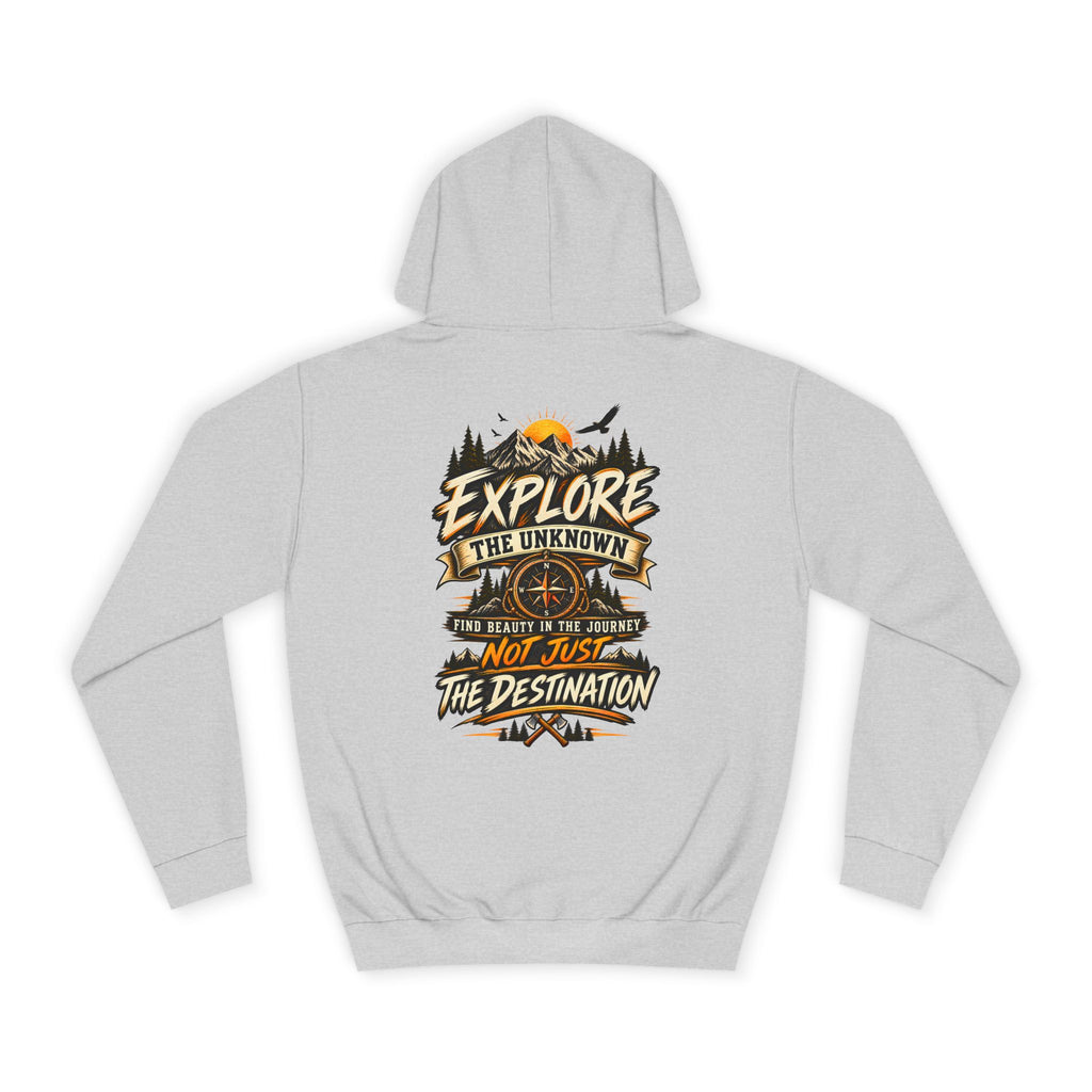 Explore The Unknown Hoodie — Adventure Graphic College Pullover