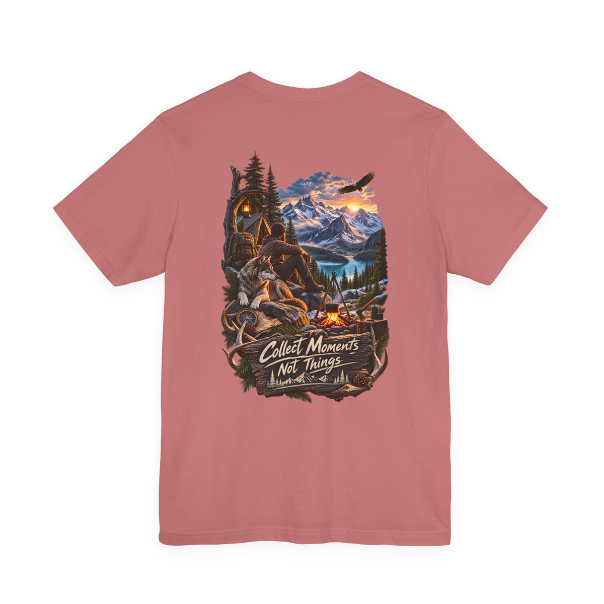 Adventure T-Shirt — "Collect Moments Not Things" Backprint